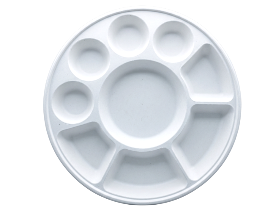 12 Inch Round Plate 9 Compartments